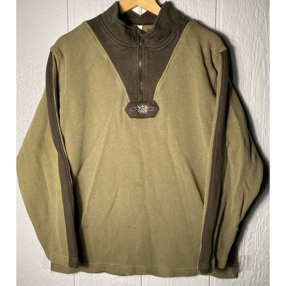 Groovy Nomad Hippie 1/4 Zip Sweater with Embroidered Flower. - Picture 1 of 7